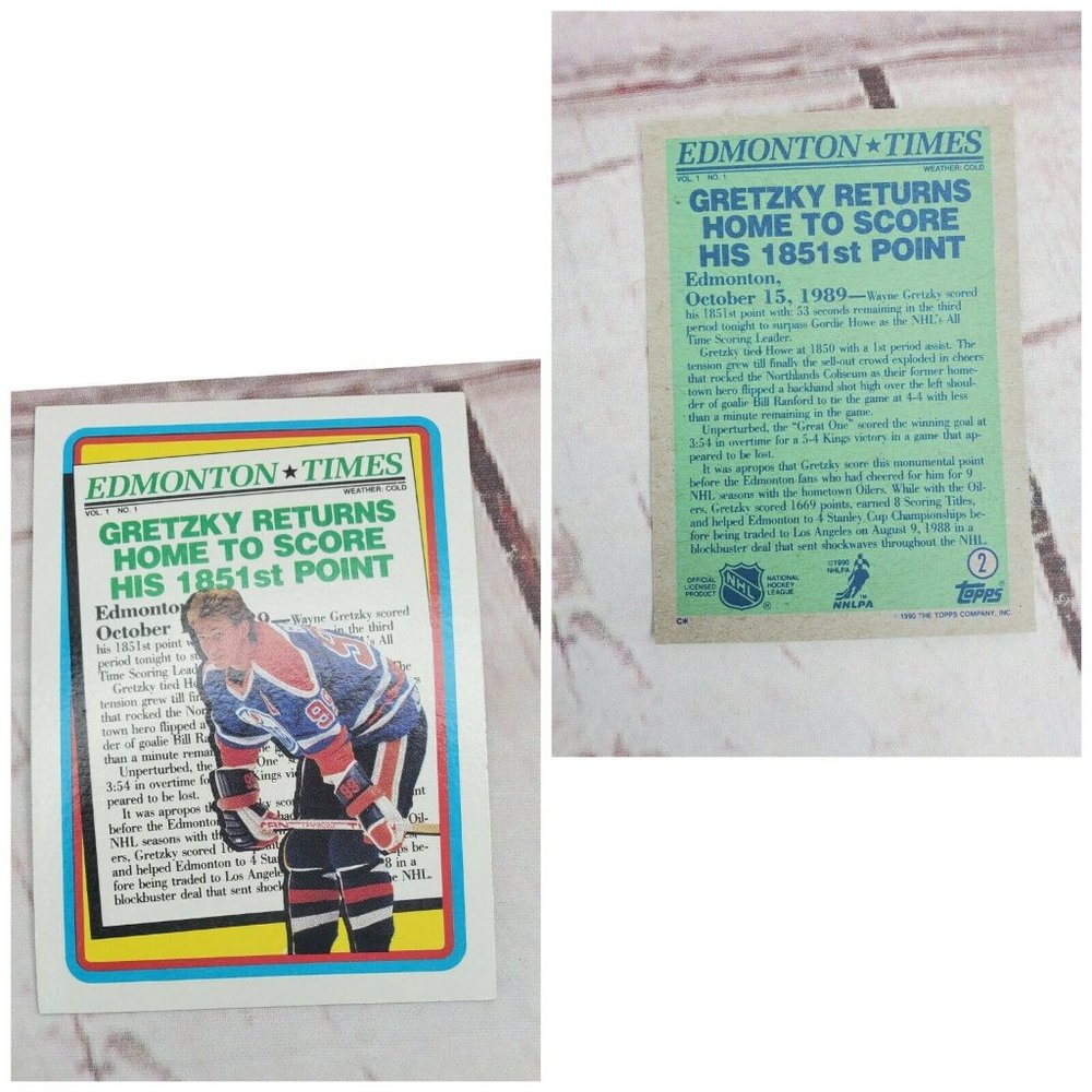 Wayne Gretzky Topps #2 Hockey Card Vintage Gift